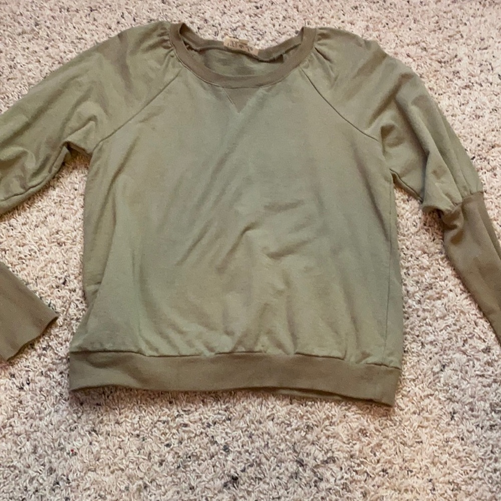 Olive green long sleeve top Size S